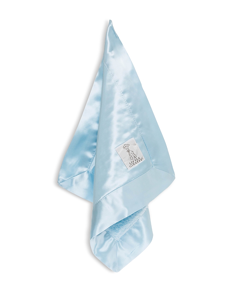 Shop Little Giraffe Chenille Satin Baby Blanky - Ages 0+ In Blue