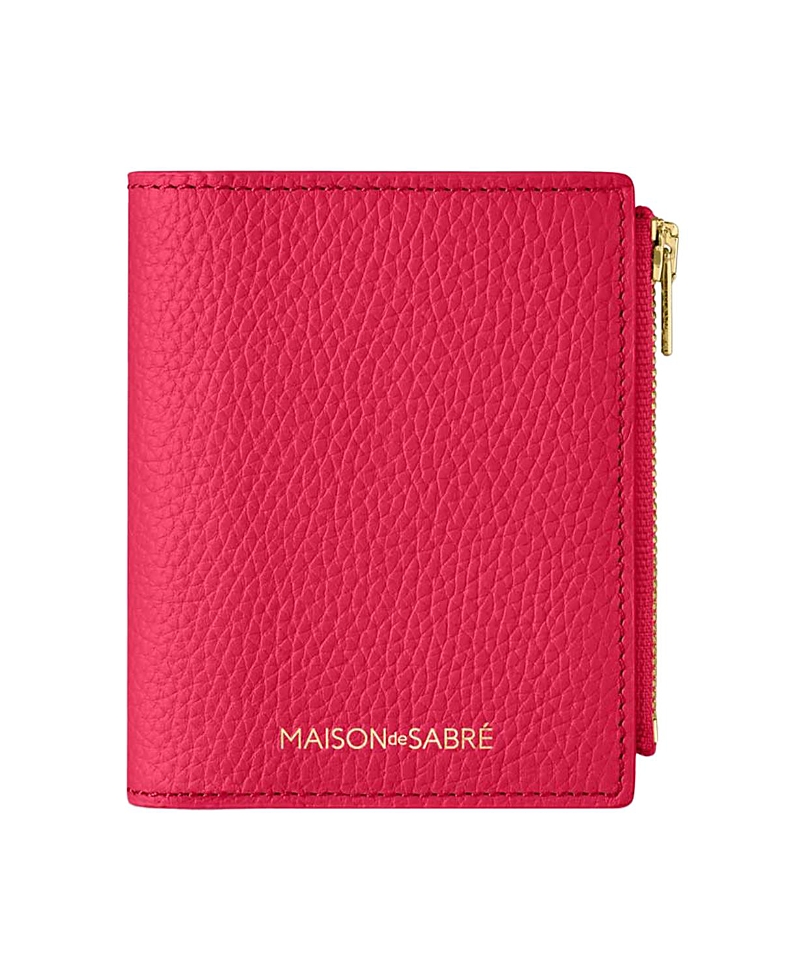 Maison De Sabre Zipped Bifold Leather Wallet In Fuchsia Lavender