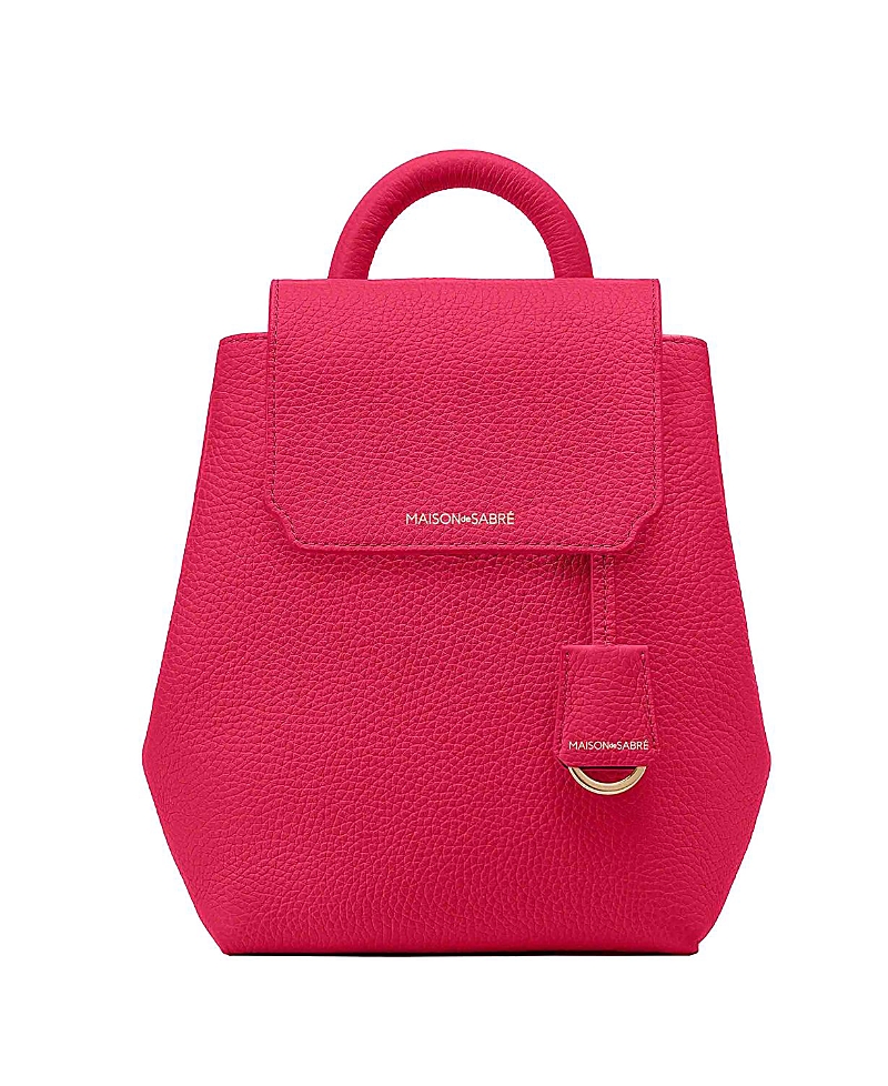 Maison De Sabre Mini Leather Backpack In Shibuya Fucshia