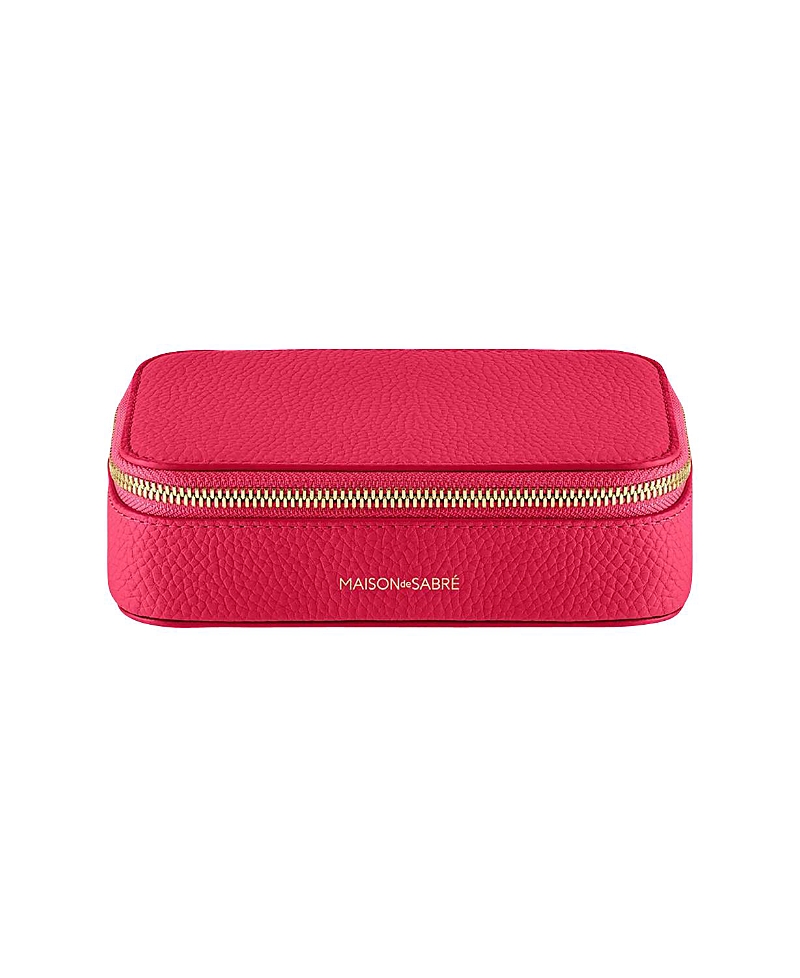 Maison De Sabre Leather Jewelry Case In Shibuya Fuchsia