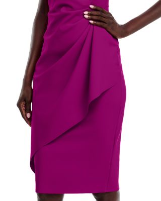 Gathered V Neck Midi Dress