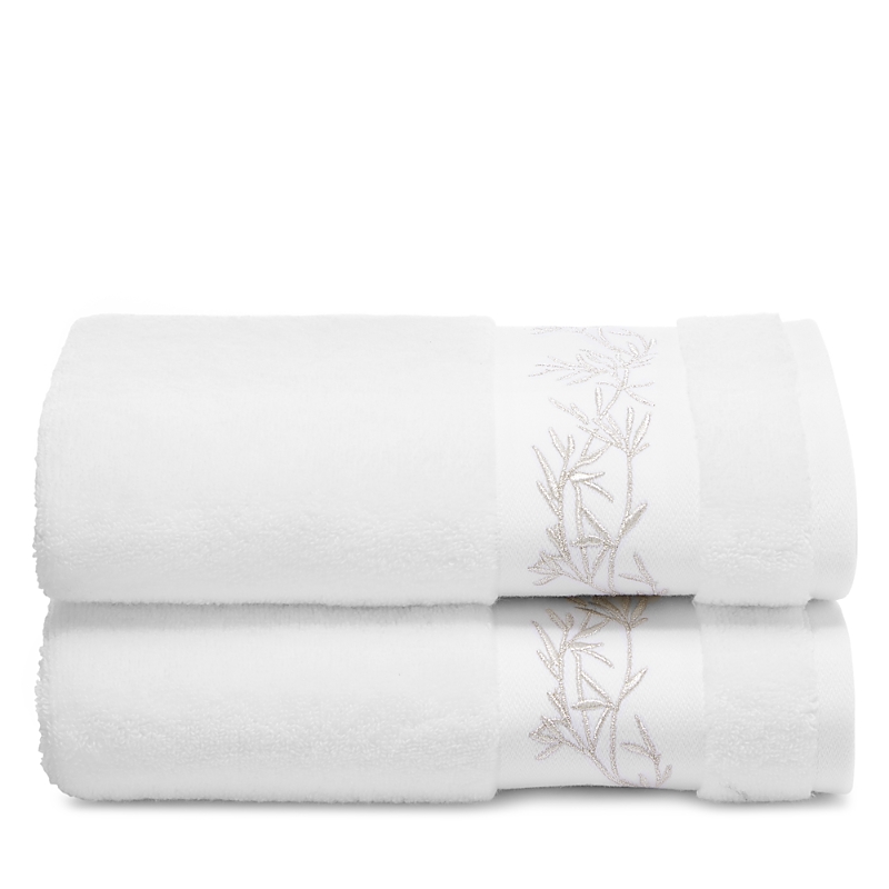Hudson Park Collection Botanical Embroidered Hand Towels, Set Of 2 - Exclusive In White