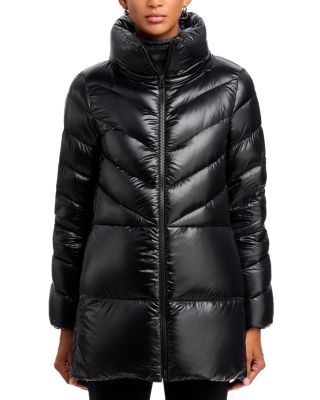 Chevron Quilted A Line Coat  