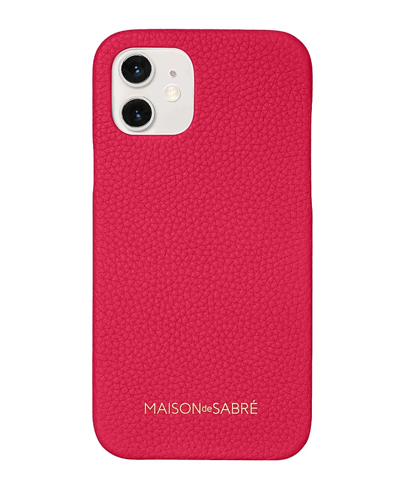 Maison De Sabre Leather Phone Case (iphone 12) In Shibuya Fuchsia