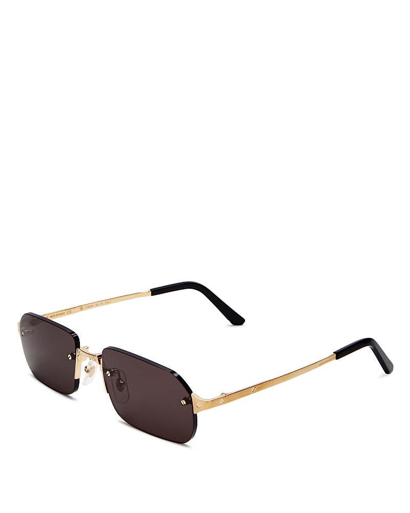 Cartier Square Sunglasses, 55mm In Gold/brown Solid
