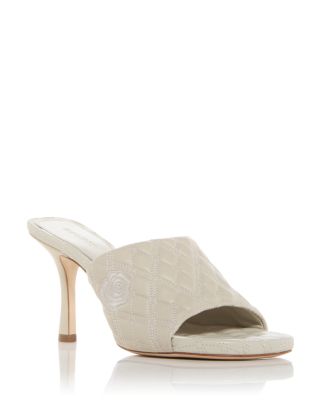 Burberry - Women's Quilted High Heel Slide Sandals