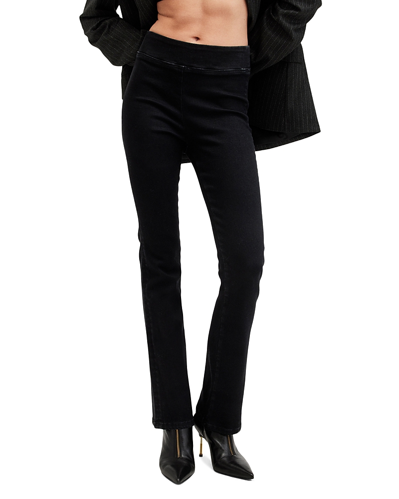 ALLSAINTS DANI SIZEME HIGH RISE PULL ON BOOTCUT JEANS IN BLACK