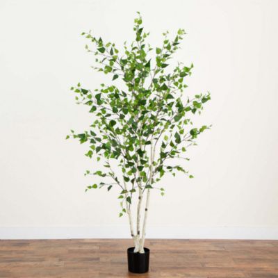 7' Artificial Birch Tree with Real Touch Leaves