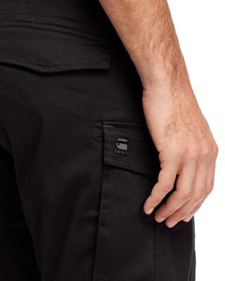 Rovic Zip 3D Regular Tapered Fit Cargo Jeans in Dark Black Brand Name