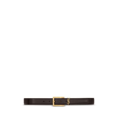 Saint Laurent Cassandre Belt in Grained Lambskin
