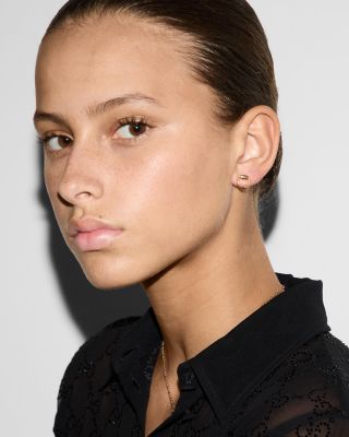 18K Yellow Gold Horsebit Stud Earrings