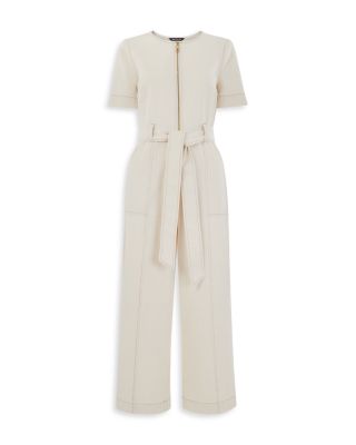 Zip Front Denim Jumpsuit