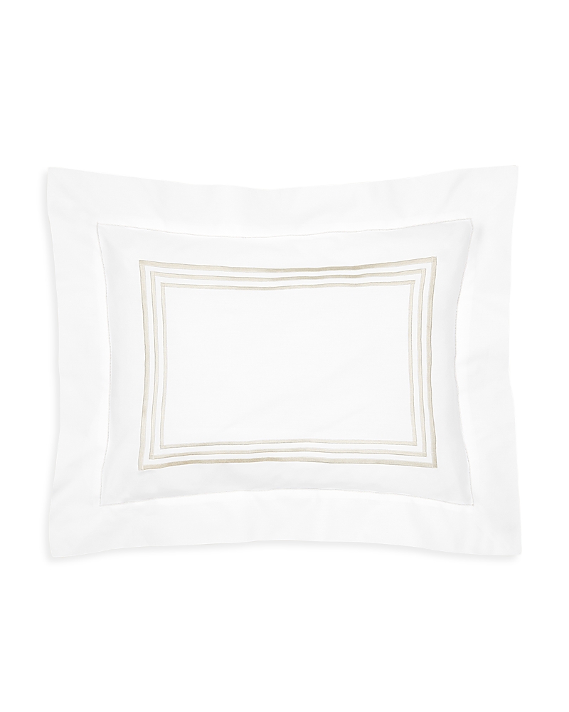 Pratesi Tre Righe Boudoir Sham In White/sage