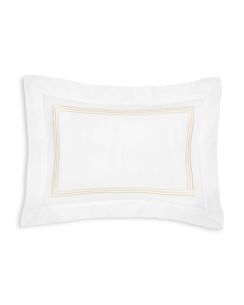 Pratesi Tre Righe Queen Sham In White/beige