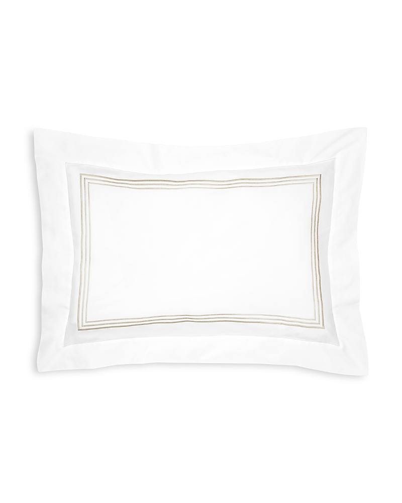 Pratesi Tre Righe Queen Sham In White/sage