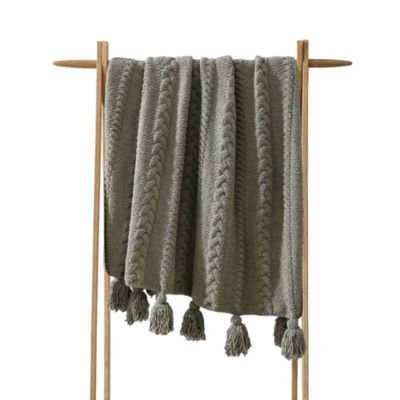 Braided Pom Pom Throw