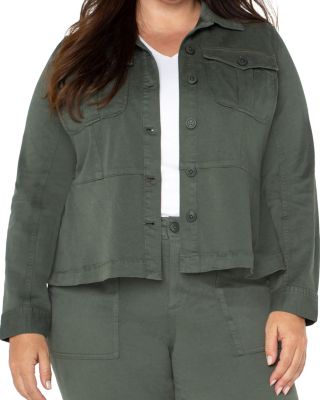 Liverpool Los Angeles Plus - Peplum Hem Trucker Jacket
