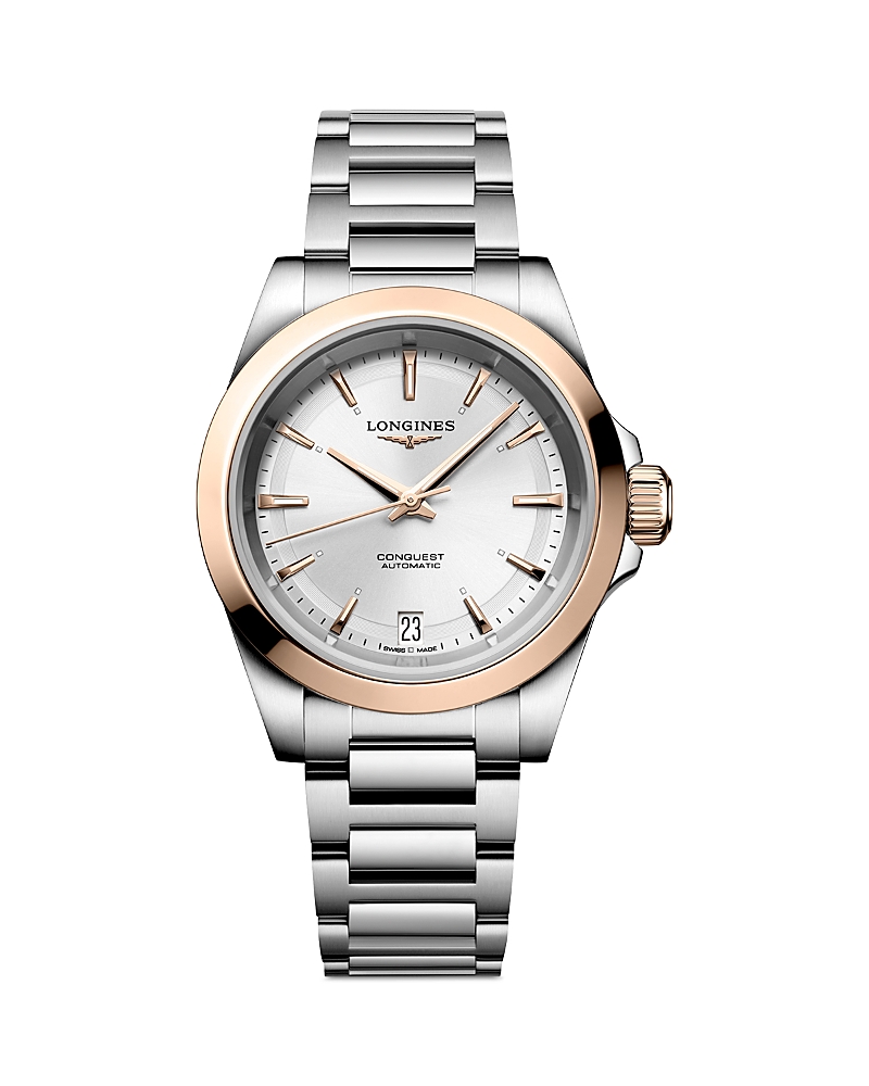 Longines Women's Swiss Automatic Conquest Stainless Steel Bracelet Watch 34mm In Silver