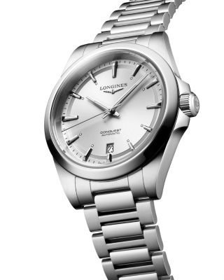 Conquest Sunray Silver Watch, 38mm