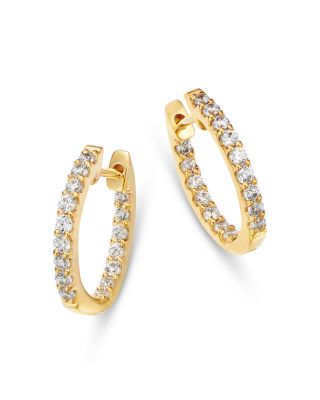 Bloomingdale's Fine Collection - 14K Yellow Gold Diamond Huggie Hoop Earrings, 0.5 ct. t.w.