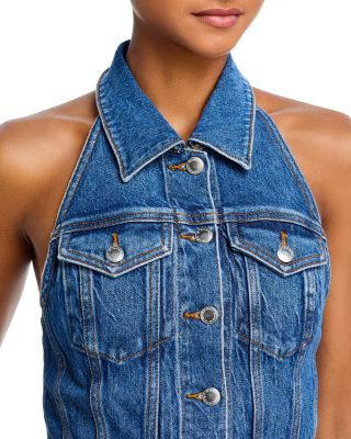＜ SALE ＞Alexander Wang >> デニムブラ alexanderwang.t Stretch Denim Halter Top | Bloomingdale's