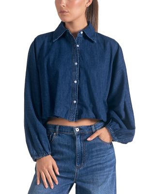 Elan - Cropped Denim Shirt