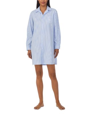 Striped Button Front Sleepshirt