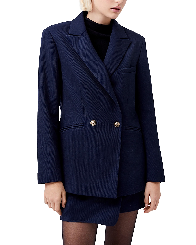 French Connection Florence Twill Blazer In Marine