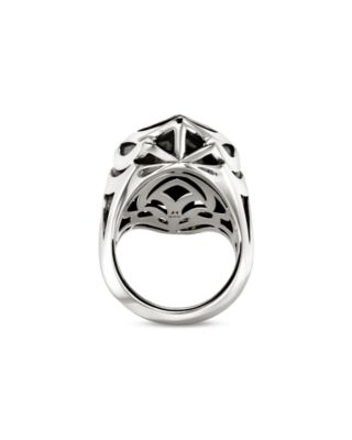 Men's Sterling Silver Naga Blue Sapphire Snake Ring