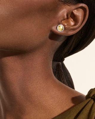 14K Yellow Gold & Sterling Silver JH Essentials Stud Earrings