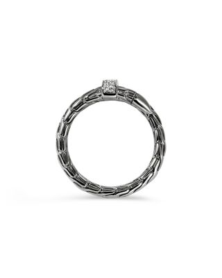 Black Rhodium-Plated Sterling Silver Spear Diamond Wrap Ring