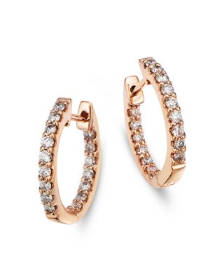 Bloomingdale's Fine Collection - Diamond Inside Out Huggie Hoop Earrings in 14K Rose Gold, 0.50 ct. t.w.