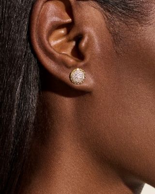 14K Yellow Gold JH Essentials Diamond Pav&eacute; Stud Earrings 