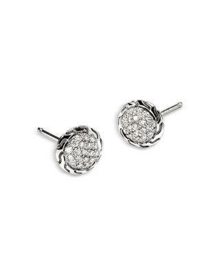 Sterling Silver JH Essentials Diamond Pav&eacute; Frame Stud Earrings