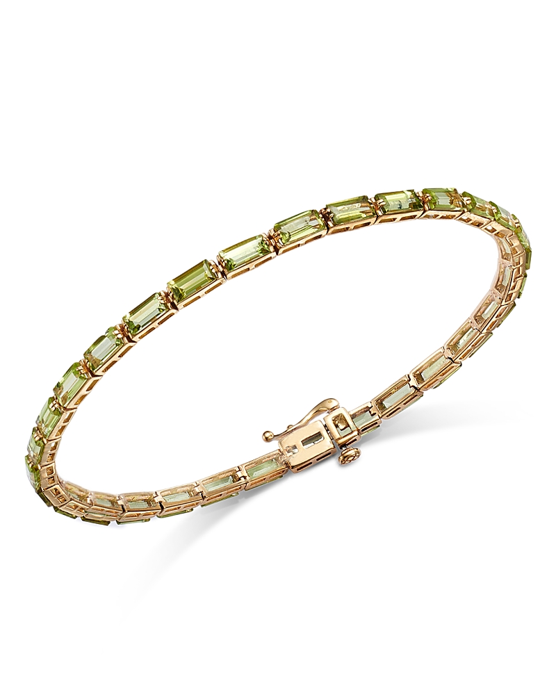 Bloomingdale's Fine Collection Peridot Baguette Statement Bracelet in 14K Yellow Gold