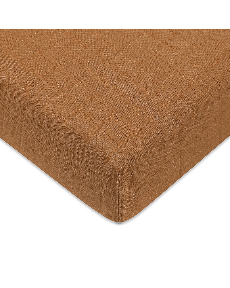 Babyletto Crib Sheet In Gots Certified Organic Muslin Cotton In Burnt Sienna