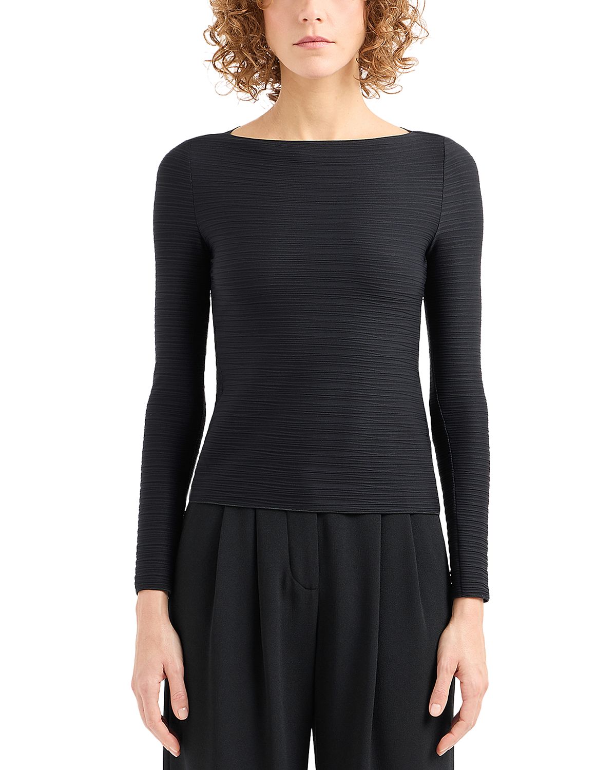 Emporio Armani Stretch Jacquard Jersey Top
