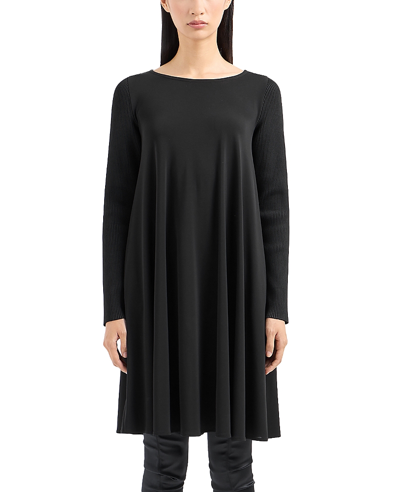 Emporio Armani Stretch Jersey Dress In Black