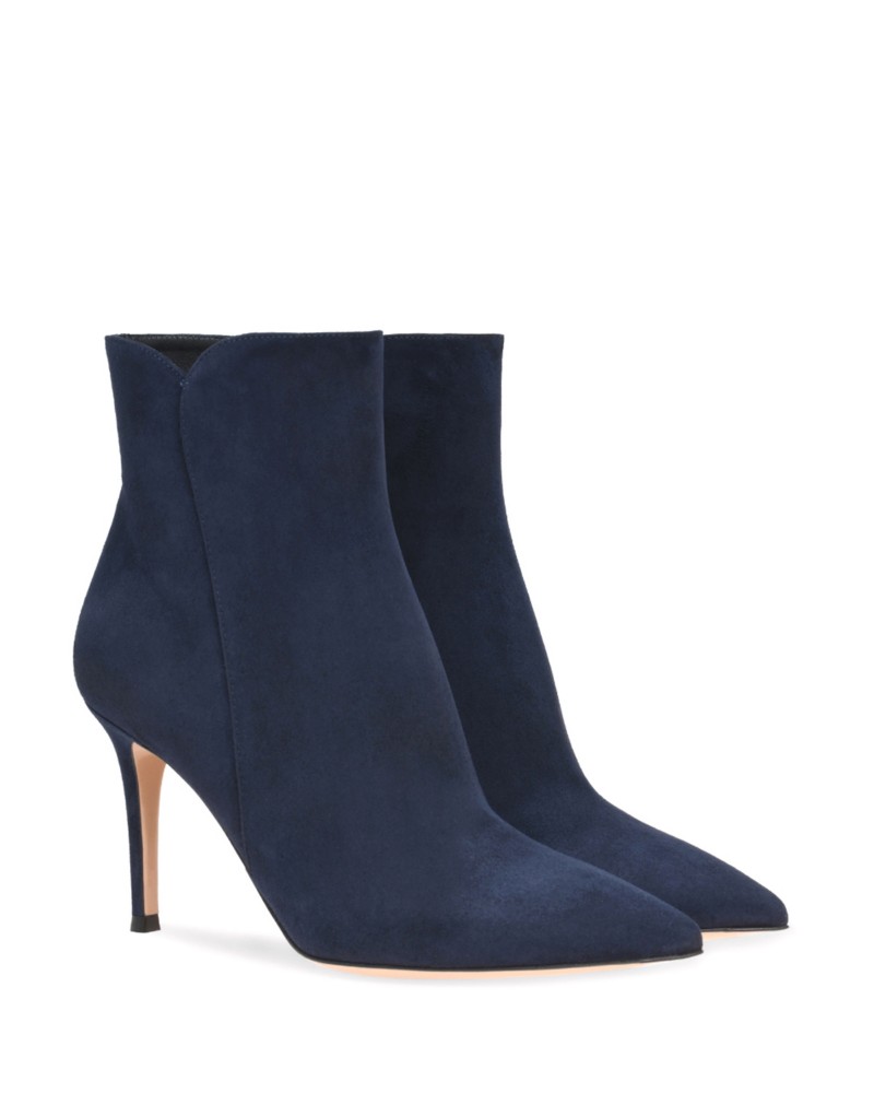 Gianvito Rossi Women's Levy 85 Booties in Blue Suede
