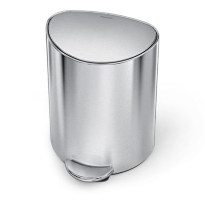 6 Liter Semi-Round Bathroom Trash Can with Liner Pocket