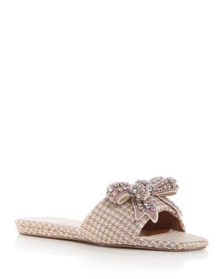 KURT GEIGER LONDON - Women's Kensington Bow Embellished Slide Sandals