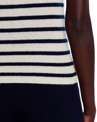 Myrick Striped Cashmere Sleeveless Top
