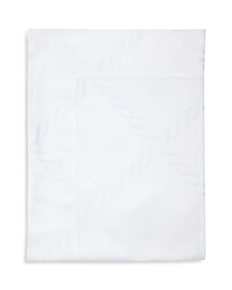 Pratesi Ori Treccia Flat Sheet, Full Queen In White