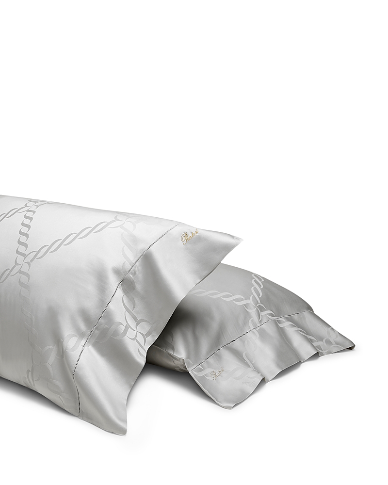 Pratesi Ori Treccia Queen Pillowcase Set In Sterling