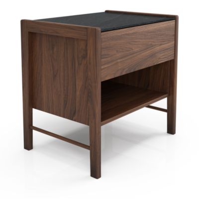 Frida One Drawer Nightstand with Natural Stone 