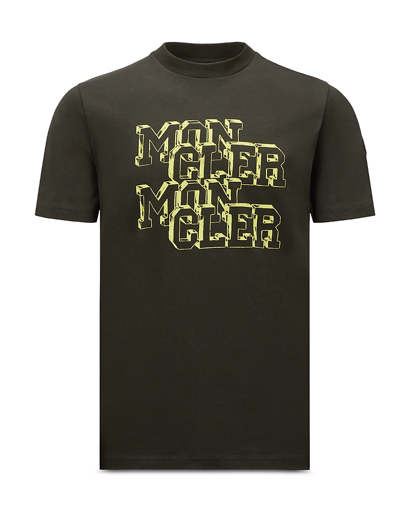 Moncler Stacked Logo Tee In Yellow