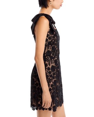 Bow Strap Lace Mini Dress - Exclusive