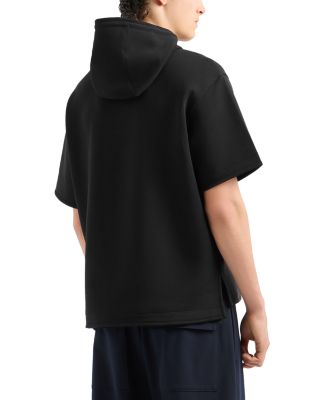 Double Jersey Short Sleeved Hooded Sweatshirt