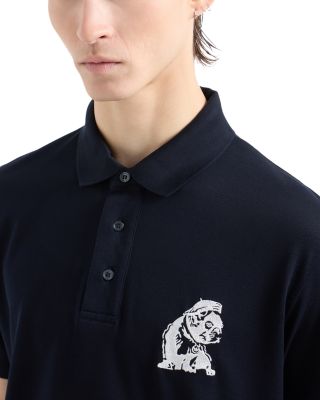 Mercerized Cotton Piquet Bulldog Embroidery Polo