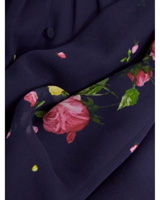 Eva Floral Print Silk Midi Dress